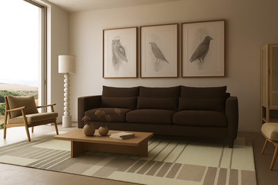 Imagen 2 del producto Sofá 3 Cuerpos Porter Café Tela – Confort y Estilo para tu Hogar