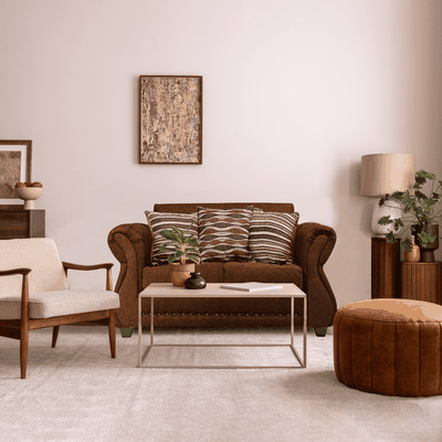 Sofá Roma 2C Tela Café