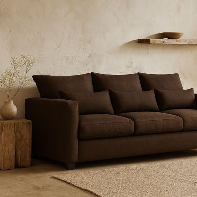 Imagen 2 del producto Sofá 3 Cuerpos Pipa Café Tela – Confort y Estilo para tu Hogar