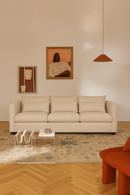 Imagen 2 del producto Sofá 3 Cuerpos Pipa Beige Tela – Confort y Estilo para tu Hogar