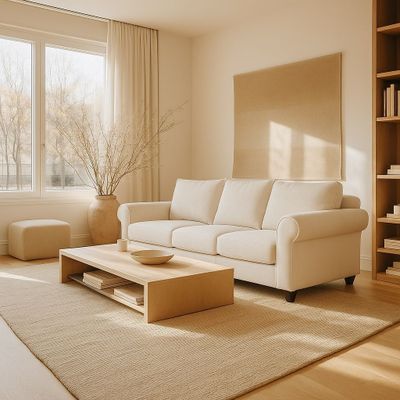 Imagen 2 del producto Sofá 3 Cuerpos Pavia Beige Tela – Confort y Estilo para tu Hogar