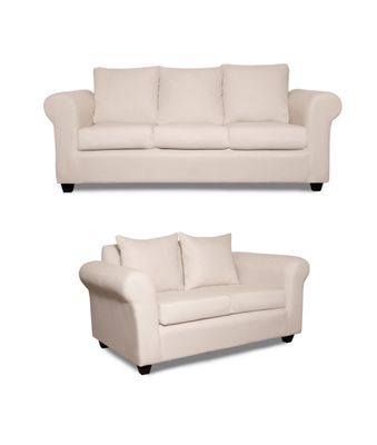 Imagen 2 del producto Sofá 3 y 2 Cuerpos Pavia en Tela Beige, Set para Living