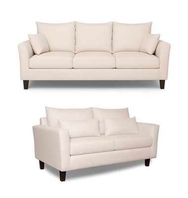 Imagen 2 del producto Sofá 3 y 2 Cuerpos Petra en Tela Beige, Set para Living