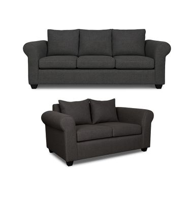 Imagen 2 del producto Sofá 3 y 2 Cuerpos Pavia en Tela gris, Set para Living