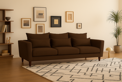 Imagen 2 del producto Sofá 3 Cuerpos Palais Café Tela – Confort y Estilo para tu Hogar