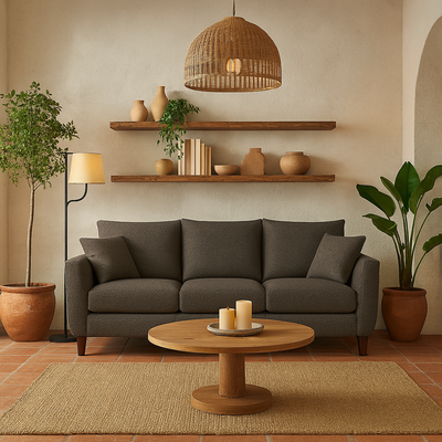 Sofá 3 Cuerpos Porter Gris Oscuro Tela – Confort y Estilo para tu Hogar