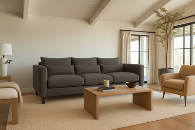 Imagen 2 del producto Sofá 3 Cuerpos Porter Gris Oscuro Tela – Confort y Estilo para tu Hogar