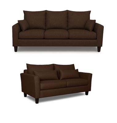 Imagen 2 del producto Sofá 3 y 2 Cuerpos Petra en Tela Cafe, Set para Living