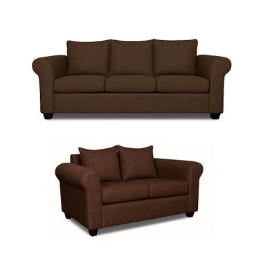 Imagen 2 del producto Sofá 3 y 2 Cuerpos Pavia en Tela Cafe, Set para Living