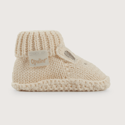 Imagen 2 del producto Pantufla bebé tejida beige de niña