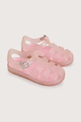 Sandalia aqua rosada de niña hebilla