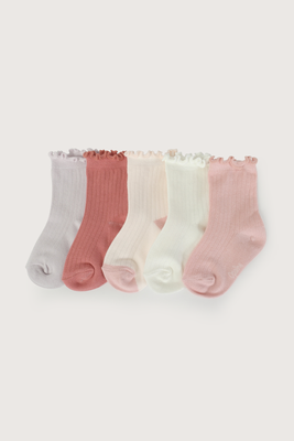 Pack de 5 calcetines rosados niña