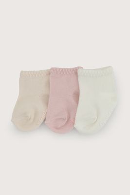 Pack de 3 calcetines rosados de bebe