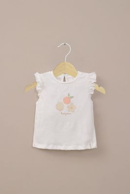 Polera blanca manga corta de niña