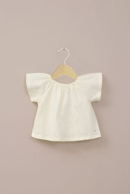 Polera broderie amarilla de niña