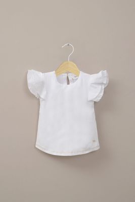 Polera manga corta blanca de niña