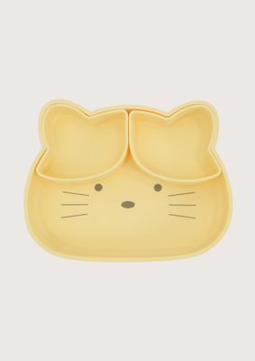 Imagen 2 del producto Plato gato con base antideslizante amarillo
