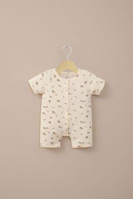 Bombacho waffle estampado blanco de bebé niña