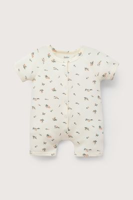 Imagen 2 del producto Bombacho waffle estampado blanco de bebé niña