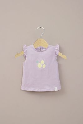 Polera manga corta lila de niña