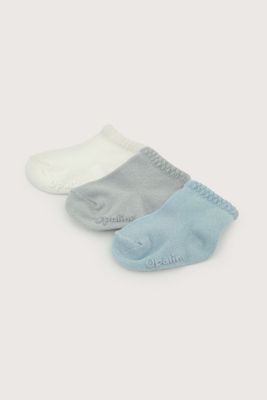 Imagen 2 del producto Pack de 3 calcetines azules de bebe