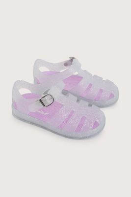 Sandalia aqua blanca de niña hebilla