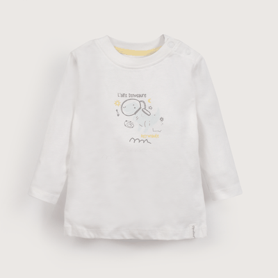 Imagen 2 del producto Polera manga larga blanca con rayas de niño