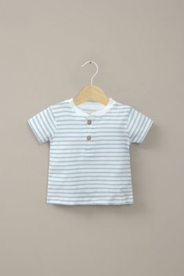 Polera manga corta blanca de bebé niño