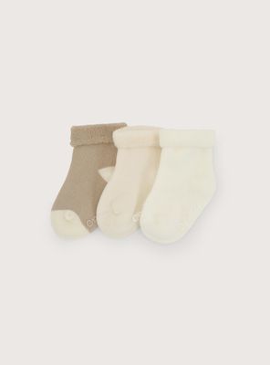 Pack De 3 Calcetines Beige De Bebe Opaline