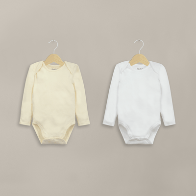 Pack de 2 bodys algodón unisex amarillo