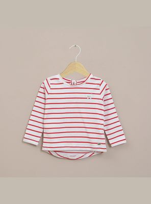 Imagen 1 del producto Polera Infant Niña Blanca Con Lineas Rojas