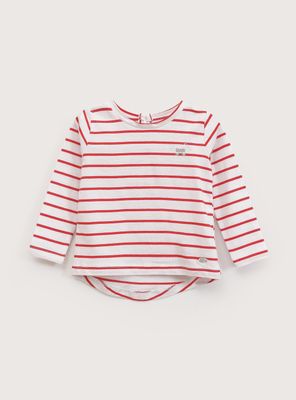 Imagen 2 del producto Polera Infant Niña Blanca Con Lineas Rojas