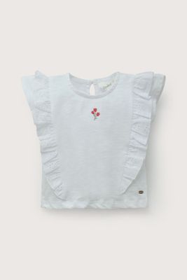 Imagen 2 del producto Polera manga corta vuelos blanca de niña