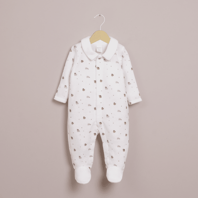 Osito plush blanco estampado de bebé niño