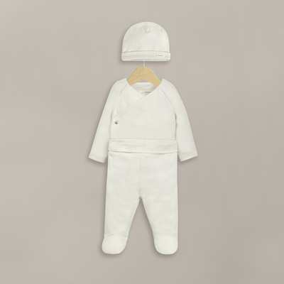 Conjunto clínica beige 3 piezas de bebé unisex