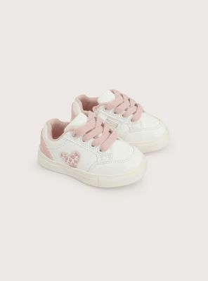 Zapatilla Urbana Blanca Rosada Niña