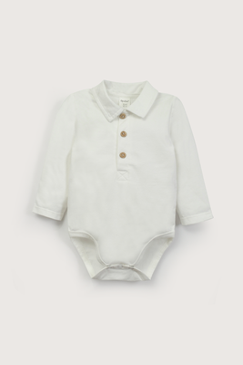 Imagen 2 del producto Body blanco con cuello camisero de bebé niño