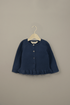 Chaleco azul de bebé niña