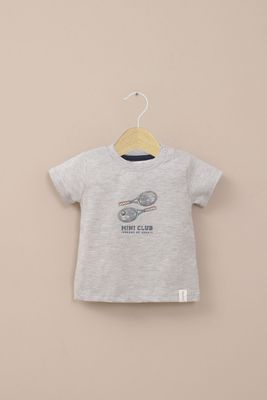 Polera manga corta gris de niño