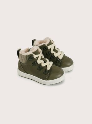 Botin con cordon de niño: cierre interior en verde