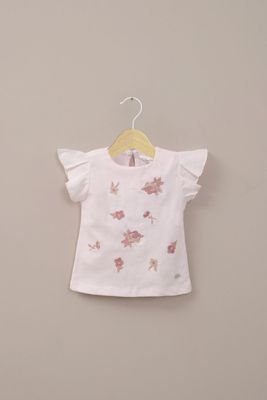 Polera vuelos rosada de niña