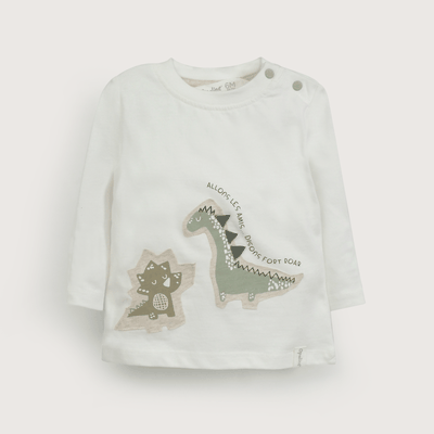 Imagen 2 del producto Polera manga larga blanca dinosaurios de niño