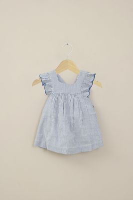 Imagen 1 del producto Vestido celeste con rayas de niña