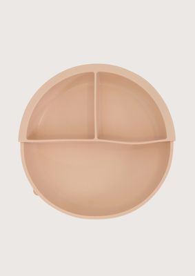 Imagen 2 del producto Plato redondo con base antideslizante y divisor rosado