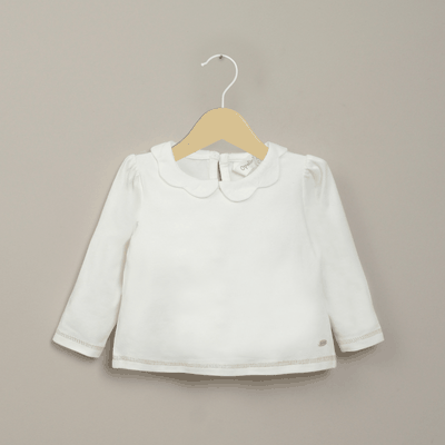 Polera blanca manga larga de niña