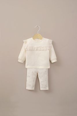 Conjunto buzo blanco de bebé niña