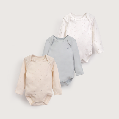 Imagen 2 del producto Tripack bodies manga larga flores de bebé niña