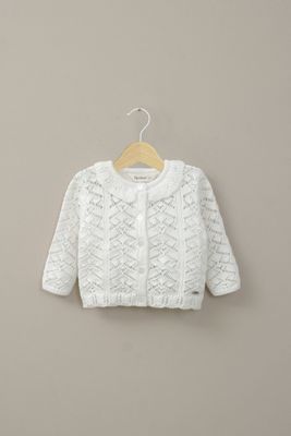 Chaleco blanco de bebé niña