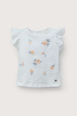 Imagen 2 del producto Polera manga corta bordada blanca de niña