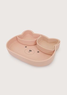 Imagen 1 del producto Plato oso con base antideslizante rosado